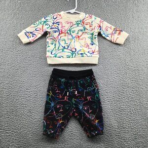 Nordstrom Cristina Martinez‎ Faces Fleece Sweatshirt and Sweatpants Set 3M